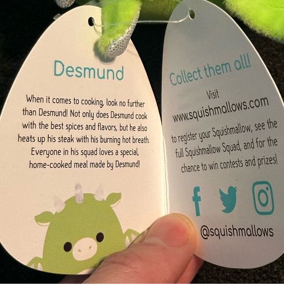 Squishmallows Desmund the Green Dragon 5” NWT - Picture 4 of 6